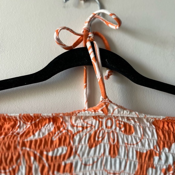 Aeropostale Orange Hawaiian-Theme Summer Halter Dress - Picture 2 of 6